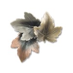 Tri-colour Pewter 3D Maple Leaf Brooch